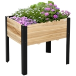 Outsunny 32'' x 24'' x 29'' Raised Garden Bed, Metal Legs Elevated Planter Box for Backyard, Patio to Grow Vegetables, Herbs, and Flowers