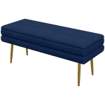 HOMCOM 39" Storage Ottoman, Velvet End of Bed Bench with Steel Legs, Foot Stool with Storage for Bedroom, Living Room