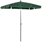 Outsunny 6.5x4ft Rectangle Patio Umbrella Aluminum Tilt Adjustable Garden Parasol Sun Shade Outdoor Canopy Green