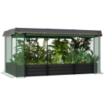 Outsunny Galvanized Steel Planter Box with Crop Cage and Shade Cloth, Raised Garden Bed for Flowers, Vegs and Herbs