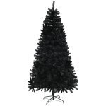 HOMCOM 9ft Unlit Artificial Black Christmas Tree, Holiday Décor with 2132 Branch Tips, Auto Open and Steel Base