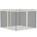 Outsunny Replacement Mesh Sidewall Netting for 10' x 10' Gazebos and Canopy Tents with Zippers, (Sidewall Only) White