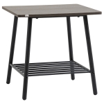 HOMCOM Square Side Table with Storage, 2-Tier End Table with Slat Shelf and Metal Frame for Living Room, Gray