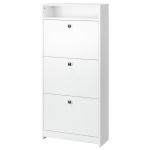 HOMCOM Slim Shoe Storage, Trendy Shoe Rack with 3 Large Fold-Out Drawers & a Spacious Top Surface, White