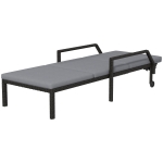 Outsunny Wicker Chaise Lounger with 5-Level Adjustable Backrest, Light Grey