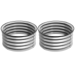 Outsunny Set of 2 Raised Garden Bed, Metal Planter Box with Safety Edging, Easy-to-assemble Stock Tank 2'x2'x1' Silver