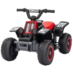 Qaba 6V Kids ATV Quad, 4 Wheeler Battery Powered Electric Ride on Car w/ Lights, Forward Backward, Black