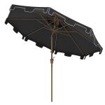 Outsunny 8.8' Patio Umbrella with Push Button Tilt and Crank, Dark Gray