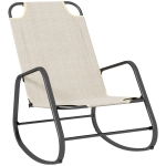 Outsunny Garden Rocking Chair Outdoor Indoor for Patio, Balcony, Porch, Light Brown