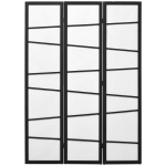 HOMCOM 5.6ft Folding Room Divider, 3 Panel Wall Partition with Wood Frame for Bedroom, Home Office, White