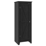 HOMCOM 48" Farmhouse Kitchen Pantry Storage Cabinet with Barn Door, Kitchen Pantry Cabinet with Adjustable Shelves, Black