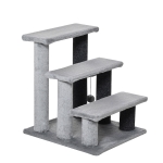 PawHut Cat Stairs for Bed, Couch 3 Steps, Small Cat Tree for Indoor Cats with Scratching Posts Toy Ball, 17.5" x 15.5" x 19"