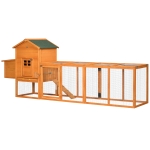 PawHut Extra Large Run Included Chicken Coop with Removable Tray Orange
