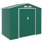 Outsunny 7' x 4' Outdoor Storage Shed, Garden Tool House w/ Foundation Kit Vents & Sliding Doors for Backyard Patio, Green
