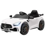 Qaba Mercedes-Benz AMG GTR Licensed 12V Battery Powered Kids Electric Car w/ Remote Control & Soft Start, White
