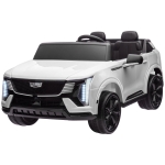 Qaba 2-Seater 12V 10AH Ride on Truck, Cadillac Escalade Licensed Electric Car for Kids w/ Spring Suspension Wheels, White