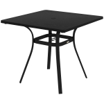 Outsunny Rectangle Patio Dining Table for 4 People with Steel Legs, Metal Tabletop for Garden, Backyard, Lawn, Balcony, Black
