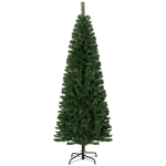 HOMCOM 6 FT Artificial Christmas Tree Pencil Xmas Tree with Stand, 618 Tips, Holiday Home Indoor Decoration for Party, Green