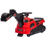 Aosom 3 in 1 Ride on Excavator Bulldozer Road Roller w/ Music Red