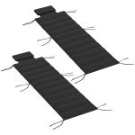 Outsunny Foldable Chaise Lounge Cushion Set of 2, Outdoor Lounge Chair Cushion Set, UPF50+ 230gsm Olefin, 80" x 26" Black