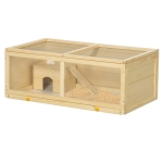 PawHut Wooden Hamster Cage, Small Animals Kit Hutch, Exercise Play ...