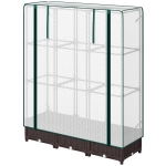 Outsunny Raised Garden Bed Kit with Trellis, Plastic Raised Flower Bed with PE Cover and Zipper Door, 47 x 16 x 50 inch