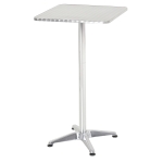 HOMCOM 24 Inch Square Bar Table 43" H Adjustable Stainless Steel Top Aluminum Frame Home Pub Bistro