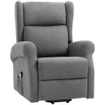 HOMCOM Wingback Lift Chair for Elderly, Power Chair Recliner with Footrest, Remote Control, Side Pockets, Grey