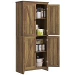 HOMCOM 72" Freestanding Storage Cabinet, Kitchen Pantry Cabinet with Doors and Shelves for Dining Room, Brown