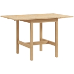 HOMCOM Solid Wood Kitchen Table, Farmhouse Drop Leaf Tables for Small Spaces, Folding Dining Table, Nature Wood