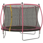 Soozier 10ft Outdoor Trampoline with Net Enclosure, Curved Poles and Safety Pad, ASTM Approved, Pink