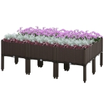 Outsunny 6 Piece Raised Garden Bed with Legs, Planter Box Raised Bed to Grow Flowers, Herbs & Vegetables, Brown