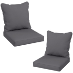 Outsunny Seat Cushion Back Pillows Replacement Set of 2, Patio Chair Cushions Set for Indoor Outdoor, Dark Grey