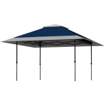 Outsunny 13' x 13' Pop Up Canopy Tent, UPF50+ Tents for Parties, Height Adjustable, with Wheeled Carry Bag and 4 Sand Bags, Navy