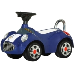 Qaba Baby Push Car with Music, Horn, Light, Dark Blue
