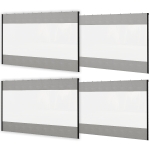 Outsunny Pergola Gazebo Curtains for 10' x 10' Pergola, 4 Pack Side Panels Replacement with Large Windows and Zipped Doors