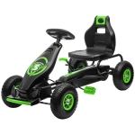 Aosom Pedal Go Kart w/ Adjustable Seat, Rubber Wheels Shock Absorb, Green