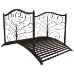 Outsunny 4’ Metal Arch Backyard Garden Bridge with Safety Siderails, Delicate Scrollwork, & Easy Assembly, Black Bronze