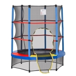 Outsunny Φ5FT Kids Trampoline with Enclosure Net for Age 3 to 6 Years, Mixed Color