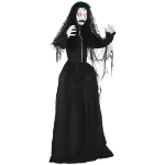 HOMCOM 5.6' Life Size Zombie Bride, Outdoor Halloween Decoration Animatronic, Sound and Motion Activated Light Up Eyes