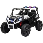 Qaba 2 Seater 24V Kids Electric Car w/ Remote Control, 3 Speed, LED Lights, Music, Horn, Spring Suspension, Slow Start, White