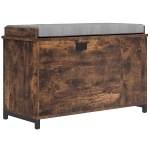 HOMCOM Shoe Storage with Seat, Upholstered Hallway Bench, Shoe Bench with Flip Drawer and Side Rack for 6 Pairs of Shoes