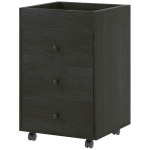 HOMCOM 3 Drawer File Cabinet on Wheels Mobile Home Office Storage Cabinet with Top Tray Under Desk Printer Stand, Walnut