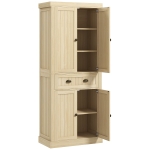 HOMCOM 72" Kitchen Cabinet, Kitchen Pantry Cabinet with 4 Doors, 2 Adjustable Shelves and Drawer, Nature Wood