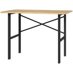 HOMCOM 46"L x 28"W Garage Table with X Bar Support and Natural Tabletop, Natural/Black