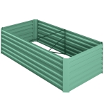 Outsunny Galvanized Raised Garden Bed, Steel Outdoor Planters with Reinforced Rods, 71" x 36" x 23", Light Green