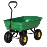 Outsunny Garden Dump Cart Heavy Duty 440lbs Wagon with Steel Frame and 10'' Pneumatic Tires, Green