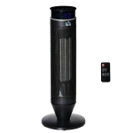 HOMCOM 2-In-1 Tower Heater, Indoor Electric Space Heater with Oscillation, Remote Control, 8H Timer, Three Heating Modes(High, Low, Fan), 750W/1500W