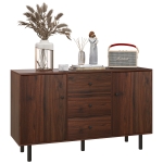HOMCOM Retro Sideboard with 2 Cabinets 3 Drawers, Buffet Table, Rustic Brown