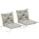 Outsunny Set of 2 Garden Chair Cushions Seat Pad with Backrest for Sunbeds, Rocking Chairs, Loungers, Outdoor & Indoor Use